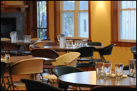 Dining tables ready for dinner